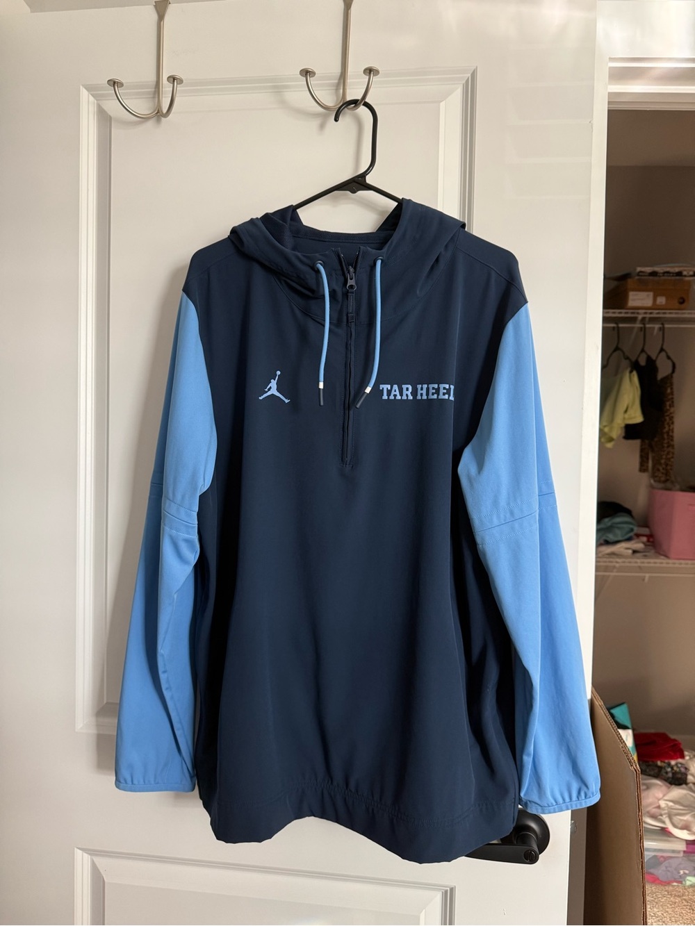 Jordan Tar Heel UNC Navy Carolina Blue Tar Heels Half-Zip Pullover Hoodie